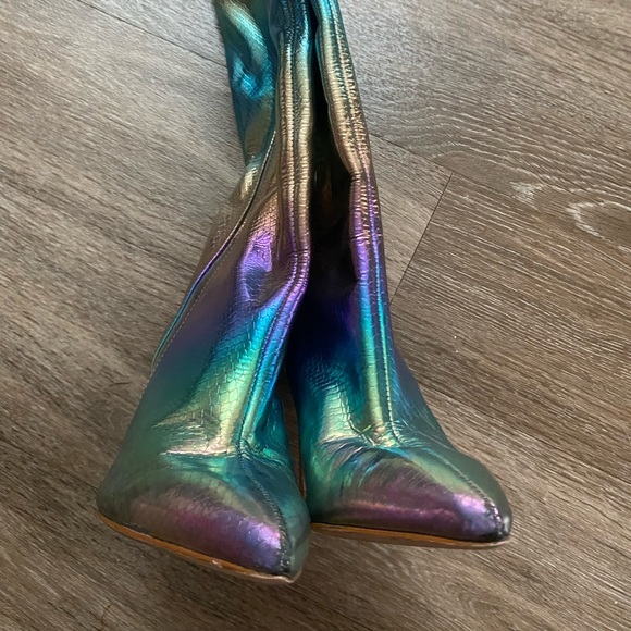 SCHUTZ Maryana Iridescent Snake Print Boots - Picture 5 of 5